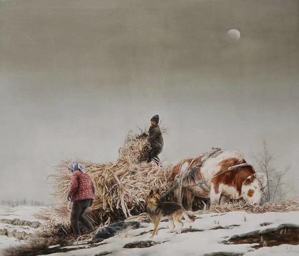 王春晖水彩画《暖月》入选第十三届全国美术作品展览